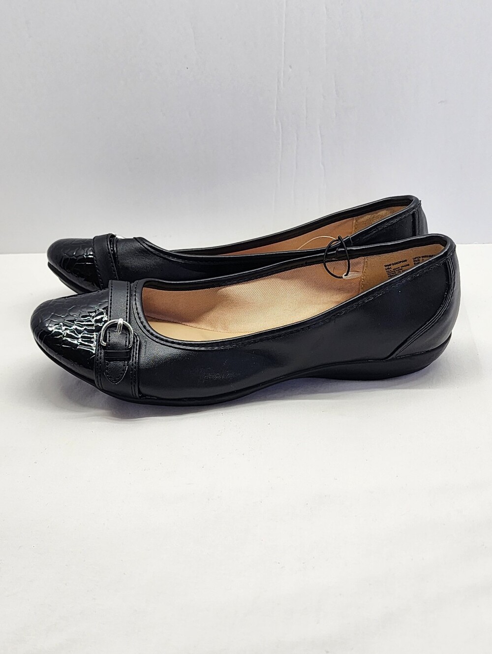 Faded Glory Black Memory Foam Ballet Flats, Size 7 NWT